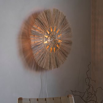 Okrągły kinkiet boho Amara naturalny